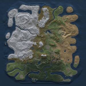Thumbnail Rust Map: Procedural Map, Size: 4500, Seed: 650894710, 19 Monuments