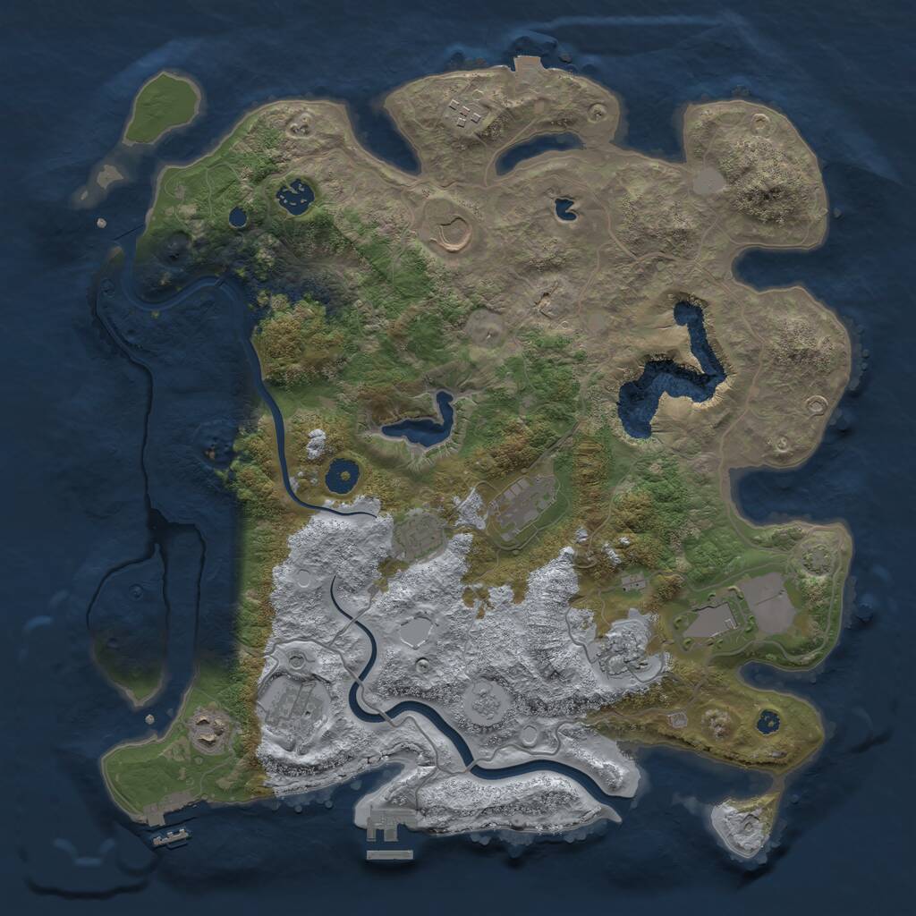 Rust Map: Procedural Map, Size: 4000, Seed: 832987479, 15 Monuments