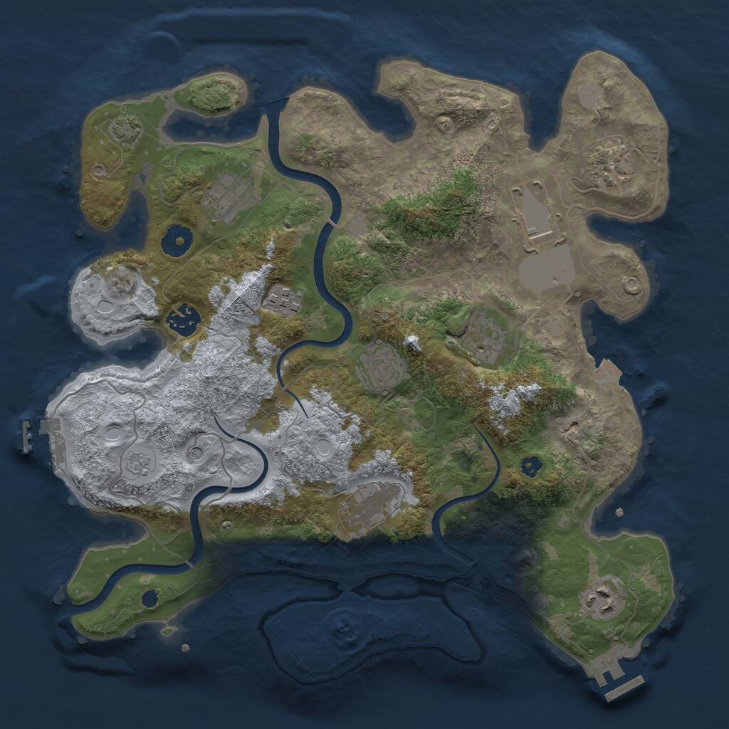 Rust Map: Procedural Map, Size: 3500, Seed: 469967, 15 Monuments