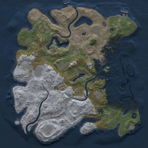 Thumbnail Rust Map: Procedural Map, Size: 4000, Seed: 423858084, 16 Monuments