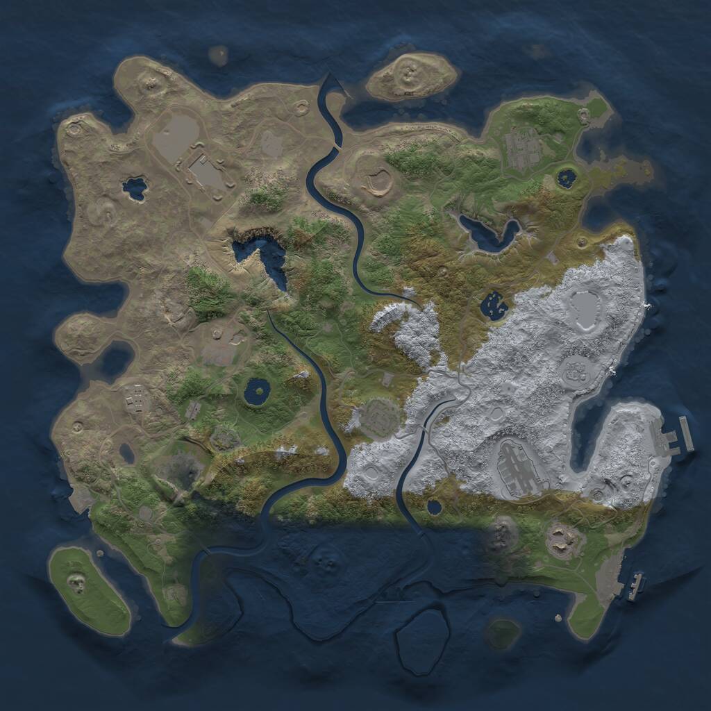 Rust Map: Procedural Map, Size: 4000, Seed: 597656504, 16 Monuments