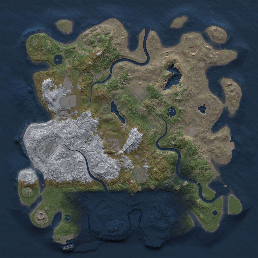 Rust Map: Procedural Map, Size: 4000, Seed: 1468619596, 15 Monuments