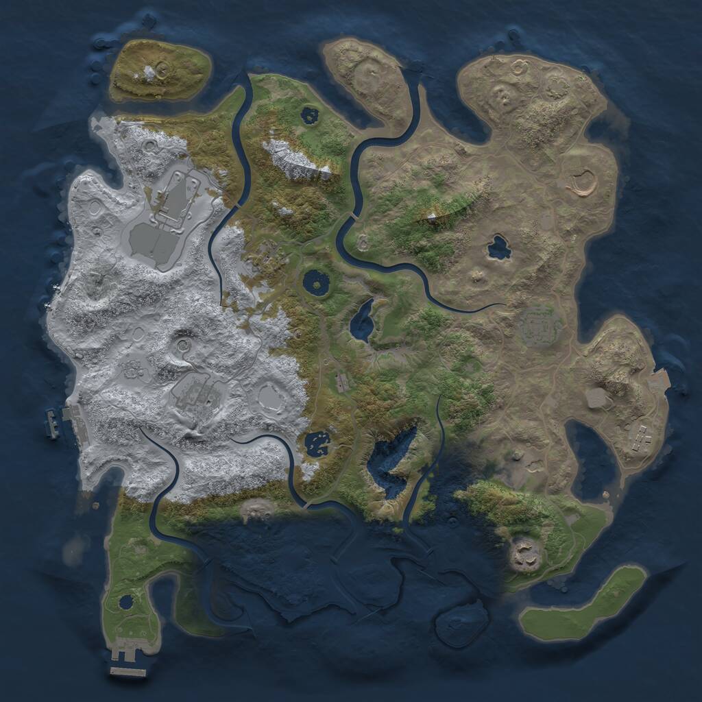 Rust Map: Procedural Map, Size: 4000, Seed: 27528, 15 Monuments