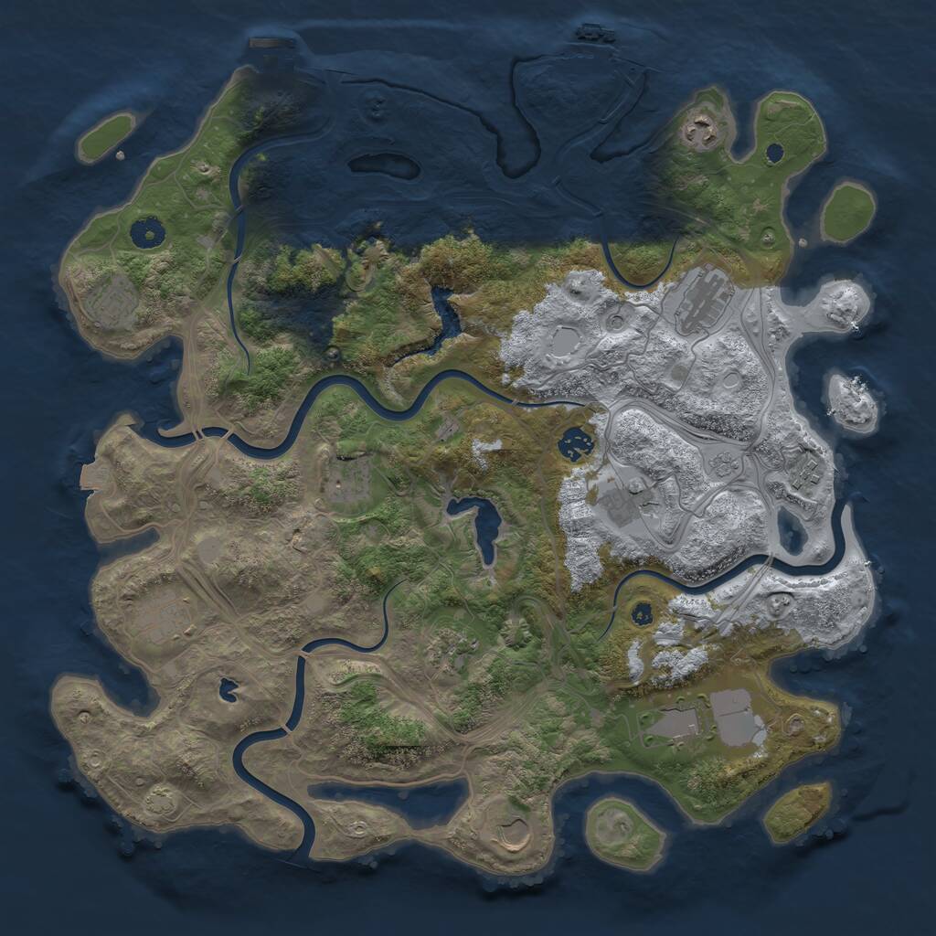 Rust Map: Procedural Map, Size: 4250, Seed: 115835333, 17 Monuments