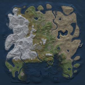 Thumbnail Rust Map: Procedural Map, Size: 4500, Seed: 250908038, 17 Monuments