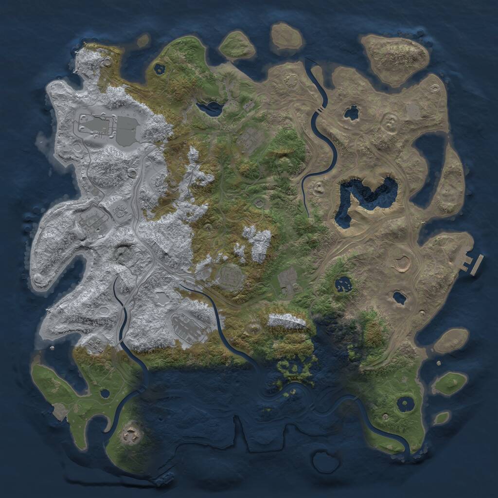 Rust Map: Procedural Map, Size: 4500, Seed: 250908038, 17 Monuments