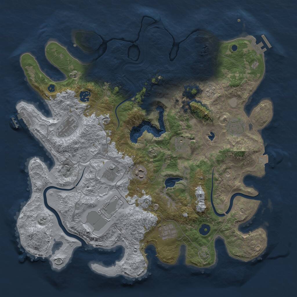 Rust Map: Procedural Map, Size: 4000, Seed: 661724930, 15 Monuments