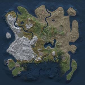 Thumbnail Rust Map: Procedural Map, Size: 4000, Seed: 2654600, 15 Monuments
