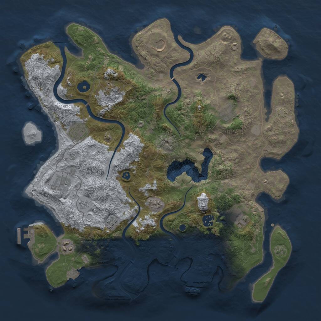 Rust Map: Procedural Map, Size: 4000, Seed: 2654600, 15 Monuments