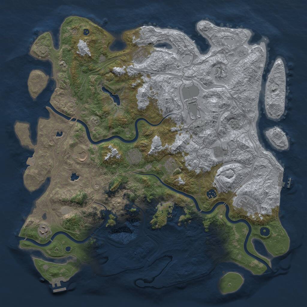 Rust Map: Procedural Map, Size: 4800, Seed: 1879883411, 17 Monuments