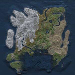 Thumbnail Rust Map: Procedural Map, Size: 3500, Seed: 1568149393, 14 Monuments