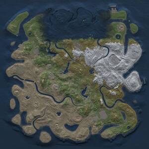 Thumbnail Rust Map: Procedural Map, Size: 4500, Seed: 77366801, 16 Monuments