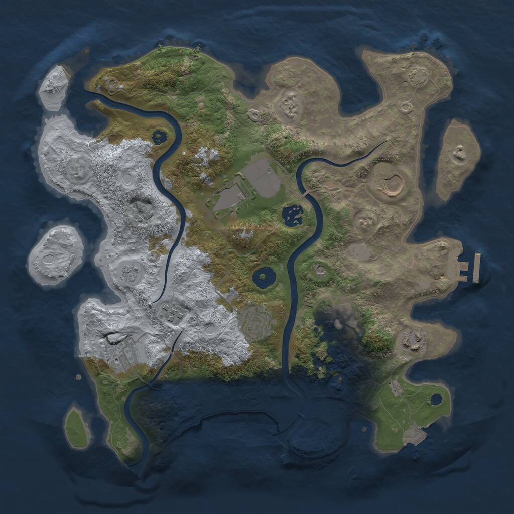 Rust Map: Procedural Map, Size: 3500, Seed: 994994748, 13 Monuments