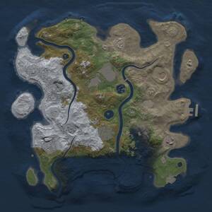 Thumbnail Rust Map: Procedural Map, Size: 3500, Seed: 994994748, 13 Monuments