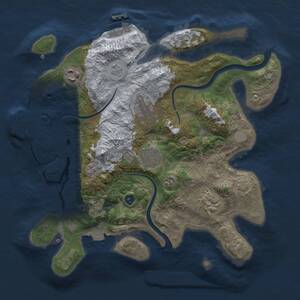 Thumbnail Rust Map: Procedural Map, Size: 3000, Seed: 845438878, 11 Monuments