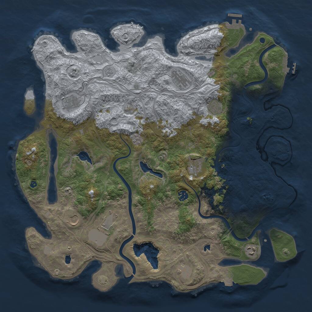 Rust Map: Procedural Map, Size: 4500, Seed: 979997, 16 Monuments