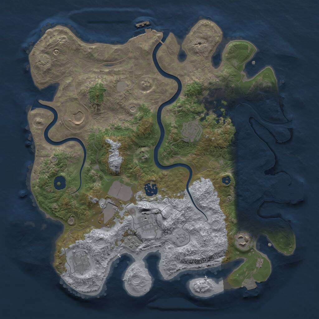 Rust Map: Procedural Map, Size: 3600, Seed: 47556116, 15 Monuments