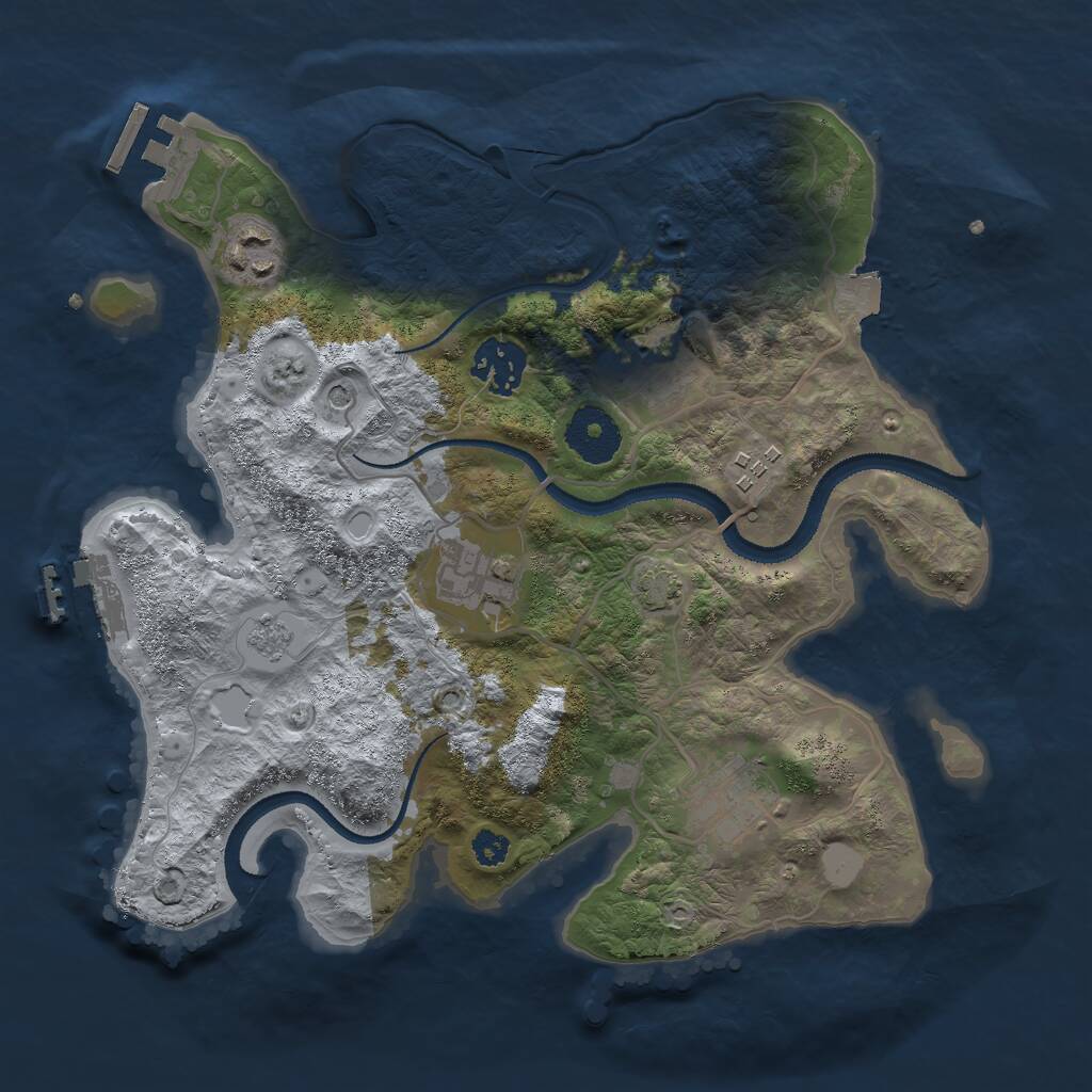 Rust Map: Procedural Map, Size: 3000, Seed: 61655, 12 Monuments