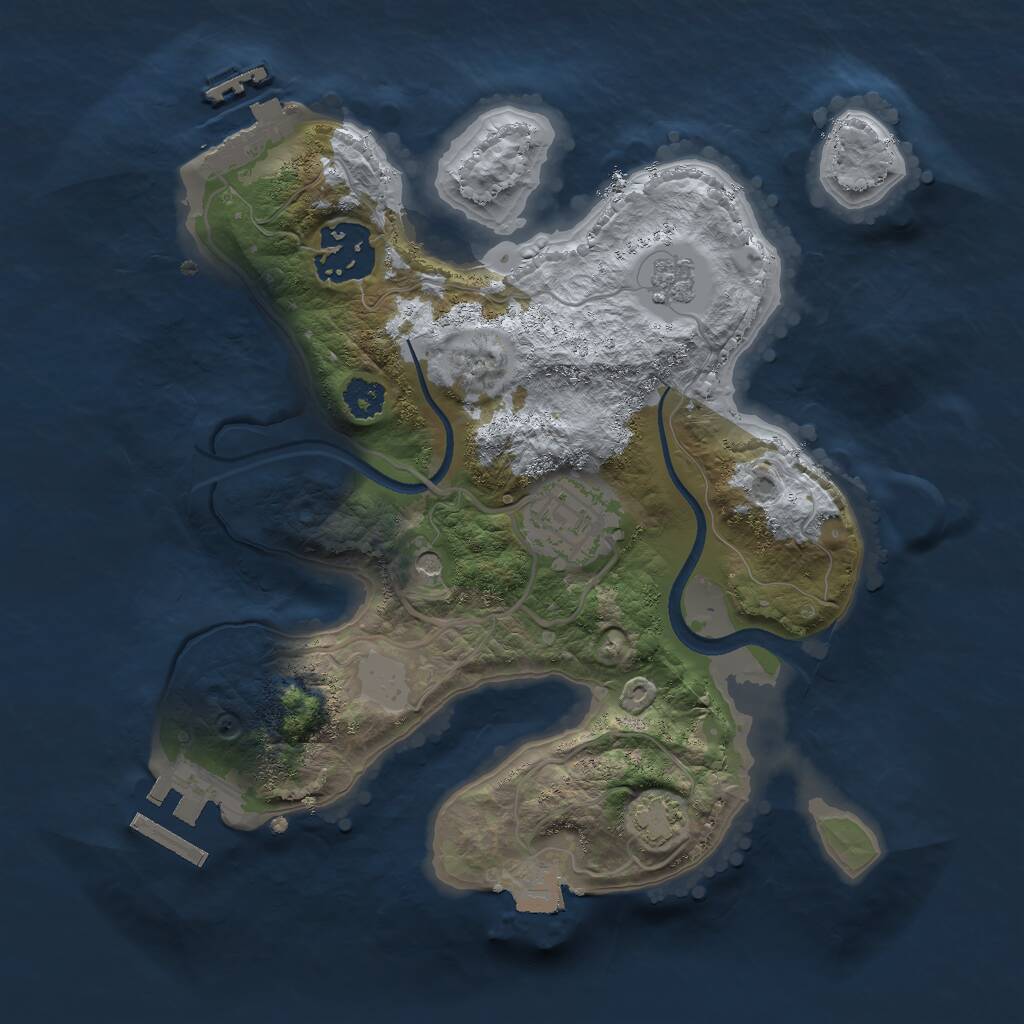 Rust Map: Procedural Map, Size: 2500, Seed: 417983606, 8 Monuments