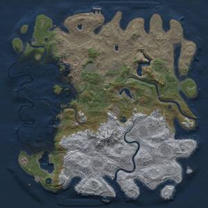 Thumbnail Rust Map: Procedural Map, Size: 5000, Seed: 732077124, 17 Monuments