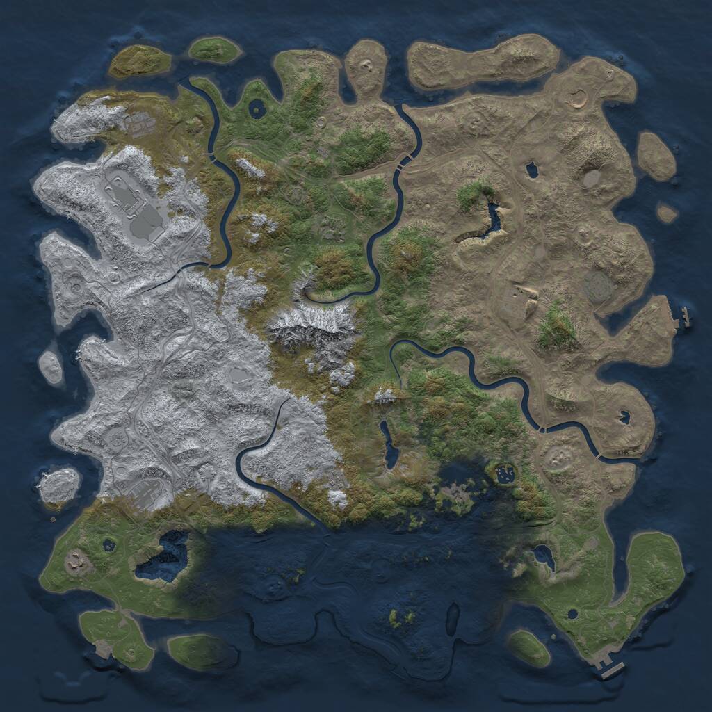 Rust Map: Procedural Map, Size: 5700, Seed: 924387741, 17 Monuments