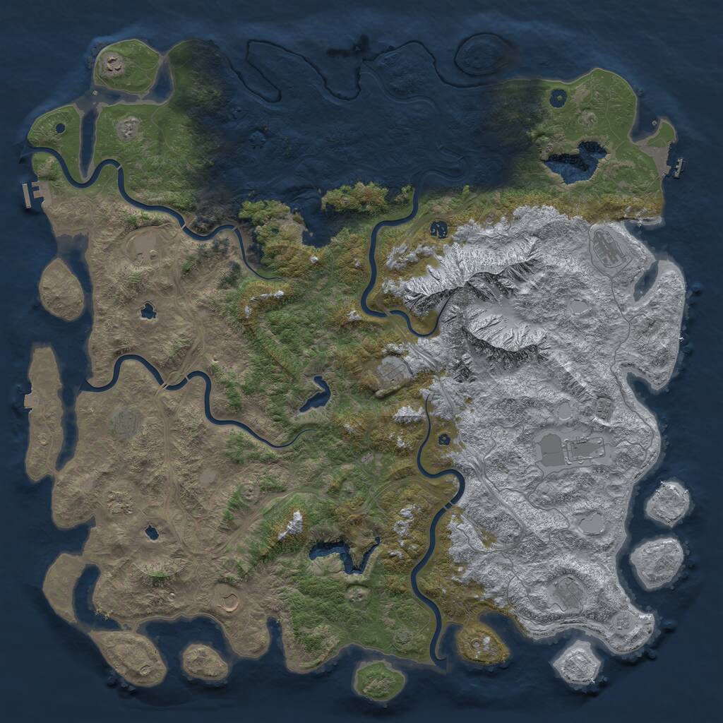 Rust Map: Procedural Map, Size: 6000, Seed: 941644968, 17 Monuments