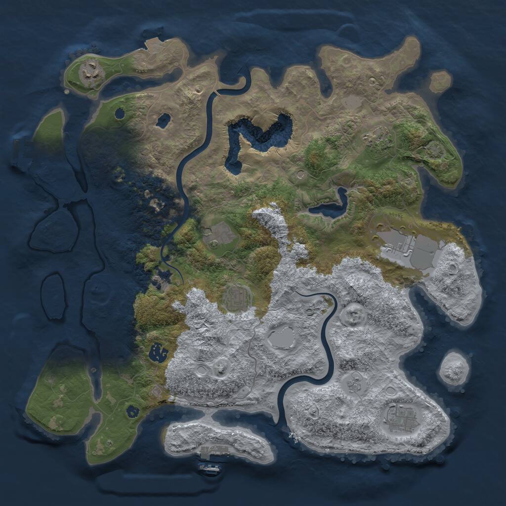 Rust Map: Procedural Map, Size: 4000, Seed: 152670066, 14 Monuments
