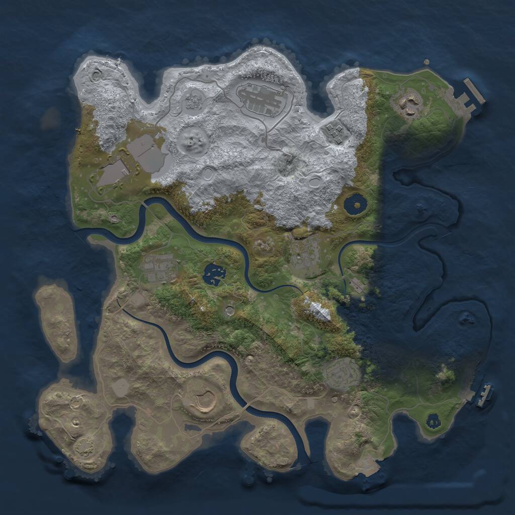 Rust Map: Procedural Map, Size: 3500, Seed: 2005971508, 15 Monuments
