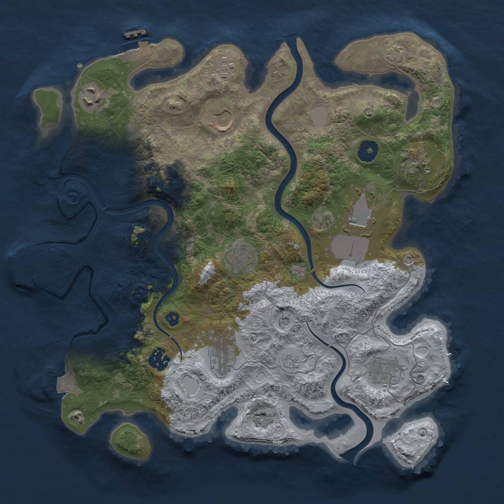 Rust Map: Procedural Map, Size: 3600, Seed: 58983823, 15 Monuments