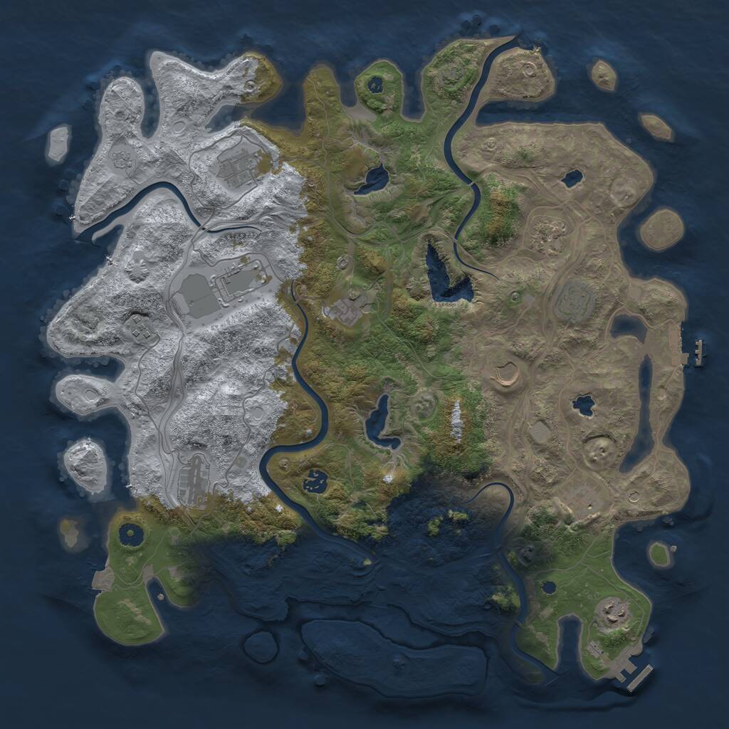 Rust Map: Procedural Map, Size: 4500, Seed: 4371337, 17 Monuments