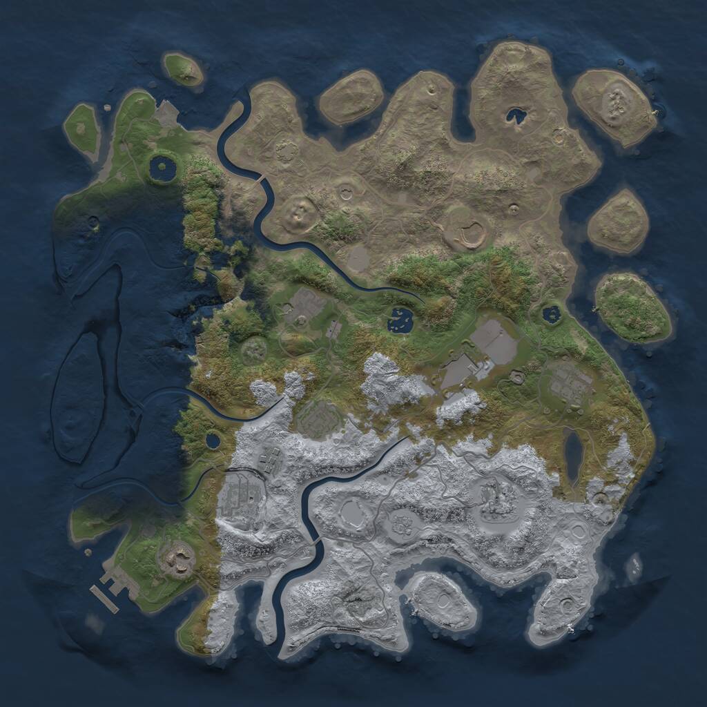 Rust Map: Procedural Map, Size: 4000, Seed: 1152449688, 15 Monuments