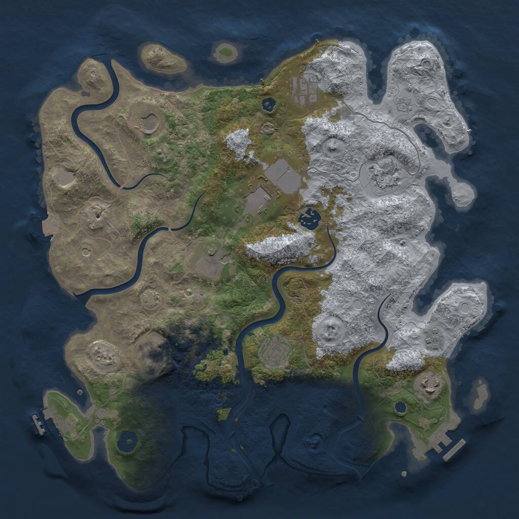 Rust Map: Procedural Map, Size: 3750, Seed: 12344748, 16 Monuments