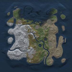 Thumbnail Rust Map: Procedural Map, Size: 3500, Seed: 1617626447, 14 Monuments