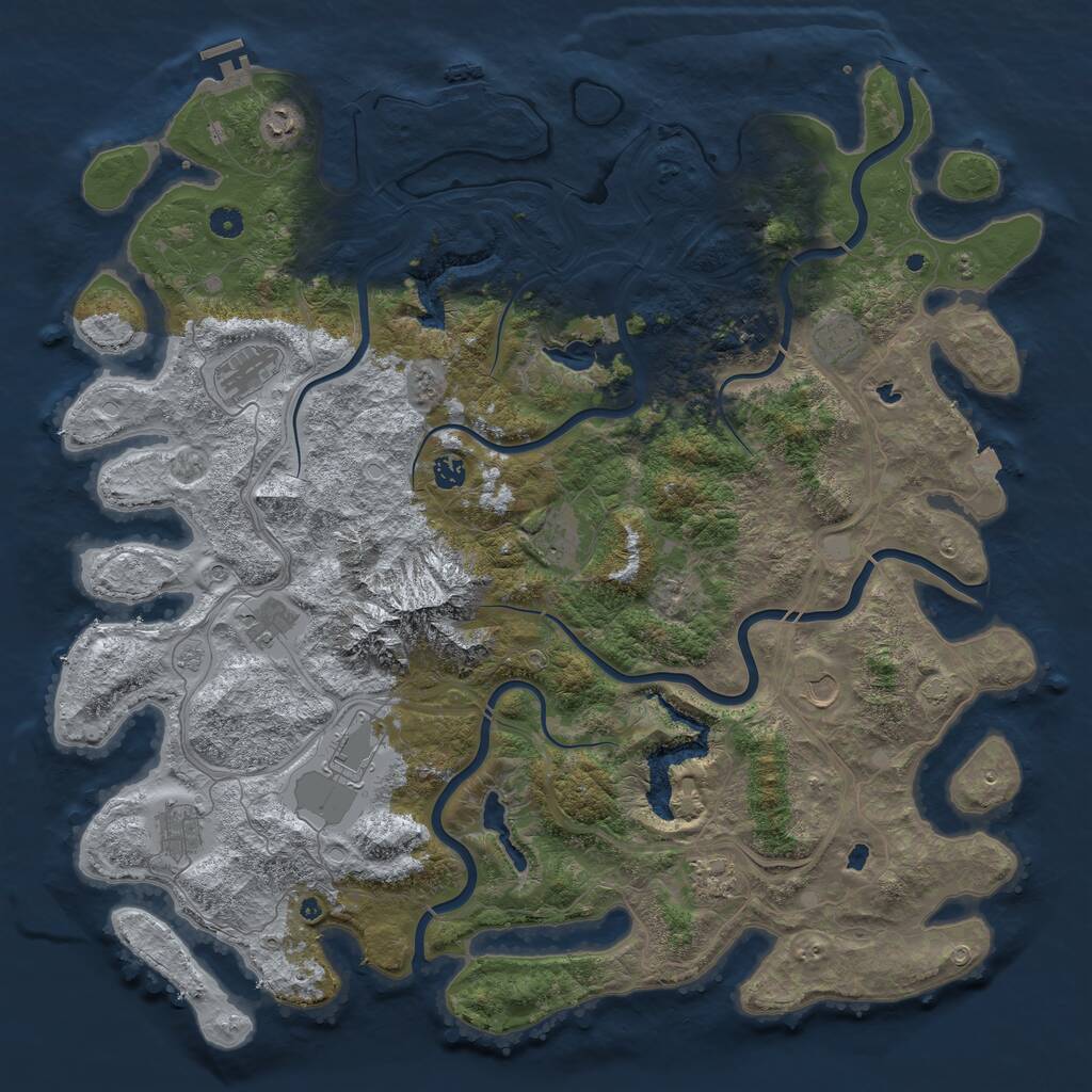Rust Map: Procedural Map, Size: 5000, Seed: 11854, 17 Monuments