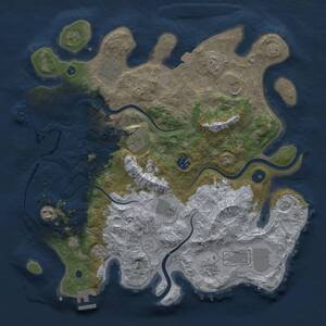 Thumbnail Rust Map: Procedural Map, Size: 3710, Seed: 50000, 15 Monuments