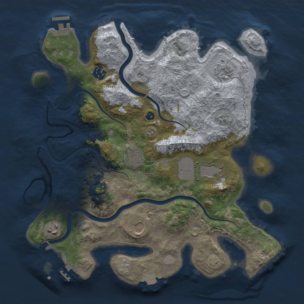 Rust Map: Procedural Map, Size: 3500, Seed: 488255321, 13 Monuments