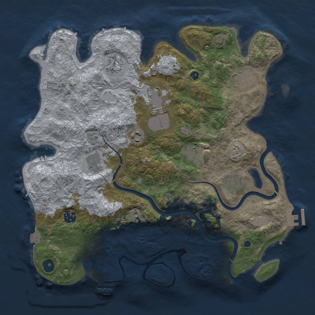 Rust Map: Procedural Map, Size: 3800, Seed: 1623684269, 15 Monuments