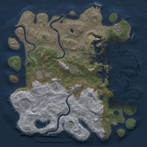 Thumbnail Rust Map: Procedural Map, Size: 4300, Seed: 2004265309, 15 Monuments