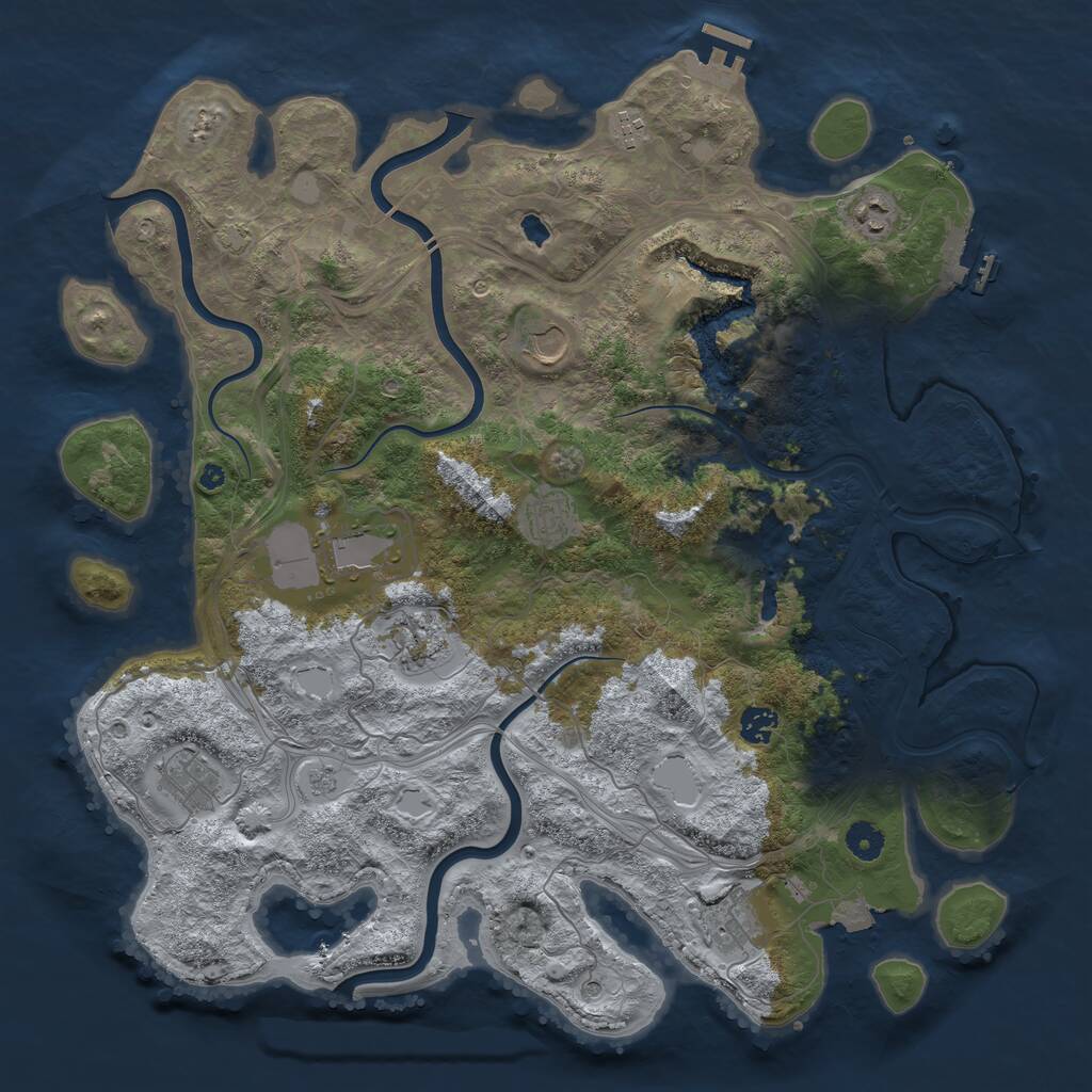 Rust Map: Procedural Map, Size: 4300, Seed: 2004265309, 15 Monuments