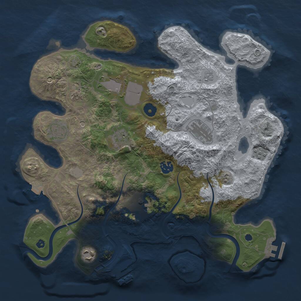 Rust Map: Procedural Map, Size: 3500, Seed: 122100314, 15 Monuments