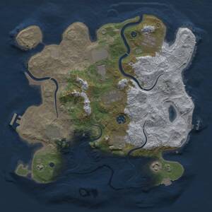 Thumbnail Rust Map: Procedural Map, Size: 3500, Seed: 1264161186, 14 Monuments