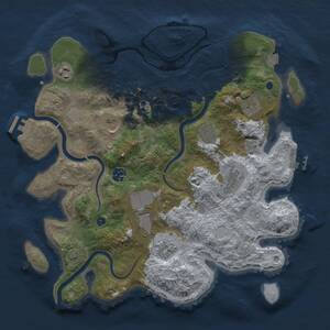 Thumbnail Rust Map: Procedural Map, Size: 3700, Seed: 1193959992, 15 Monuments