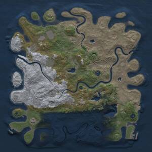 Thumbnail Rust Map: Procedural Map, Size: 4500, Seed: 970081808, 17 Monuments
