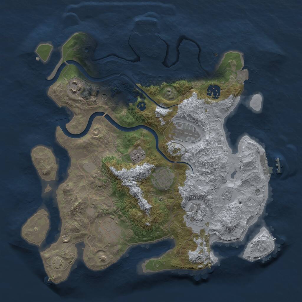 Rust Map: Procedural Map, Size: 3250, Seed: 812813485, 13 Monuments