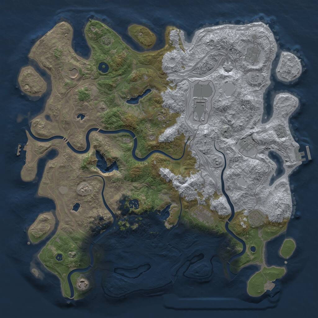 Rust Map: Procedural Map, Size: 4500, Seed: 423330625, 16 Monuments