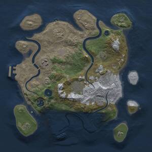 Thumbnail Rust Map: Procedural Map, Size: 3000, Seed: 597656504, 11 Monuments