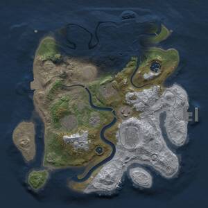 Thumbnail Rust Map: Procedural Map, Size: 3000, Seed: 3822712, 12 Monuments