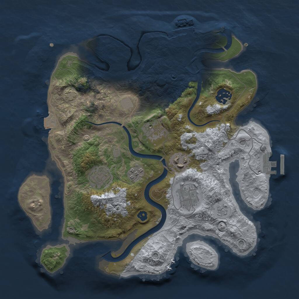 Rust Map: Procedural Map, Size: 3000, Seed: 3822712, 12 Monuments