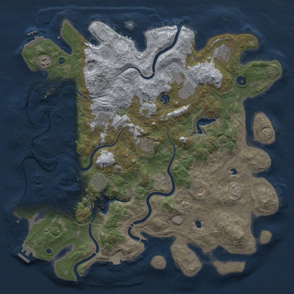 Rust Map: Procedural Map, Size: 4500, Seed: 1614457186, 15 Monuments