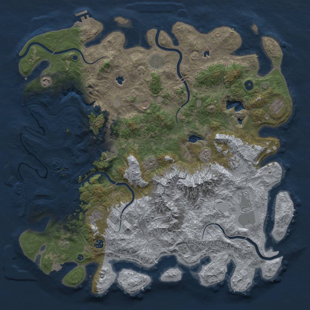 Rust Map: Procedural Map, Size: 5000, Seed: 53261112, 16 Monuments